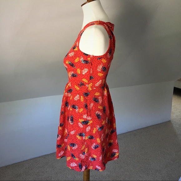 Coral Dandelion and Bow Tied Fit and Flare Mini delias - Picture 4 of 10